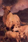 Sir Edwin Landseer Wild Cattle at Chillingham painting